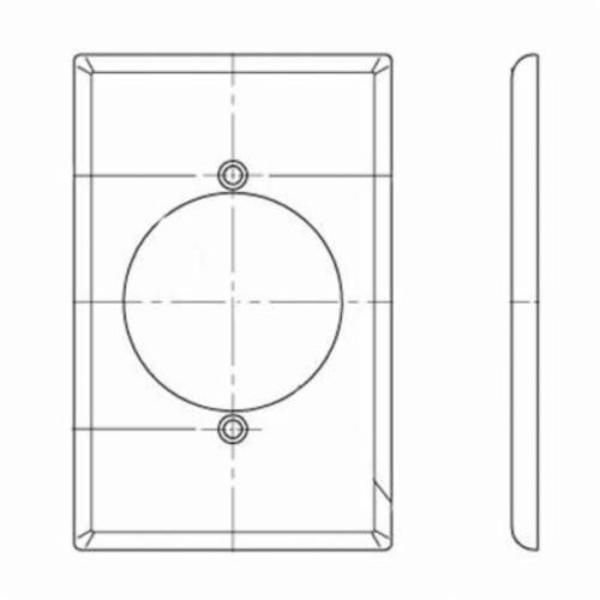 Leviton Wallplates Iv Wp 1G Powet Outlet 2, 147 Hole 80528-I